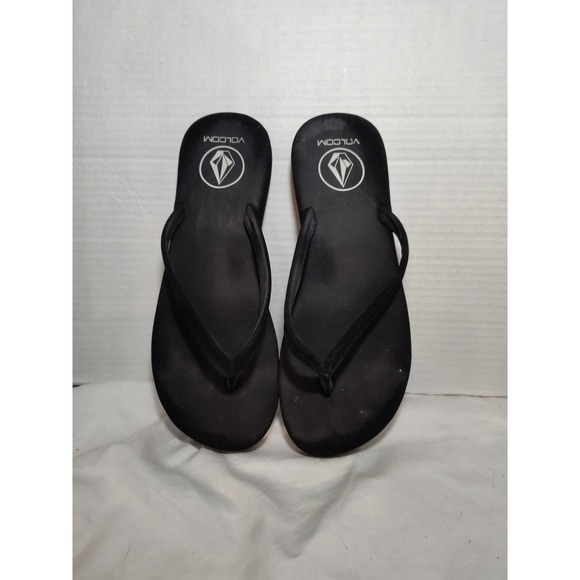 Volcom Vibes Flip Flop Sandal - Blackout Size 8 - Picture 1 of 3